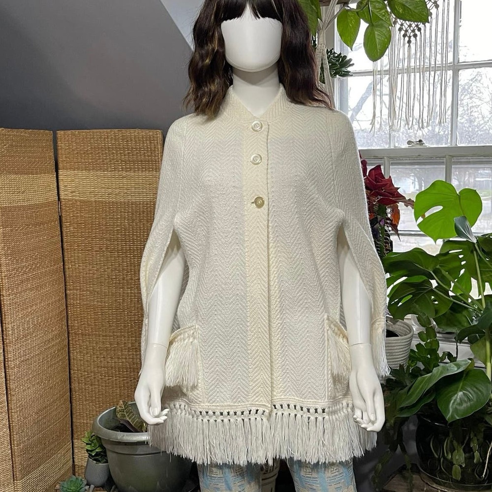 Vintage Fringe Cape Coat